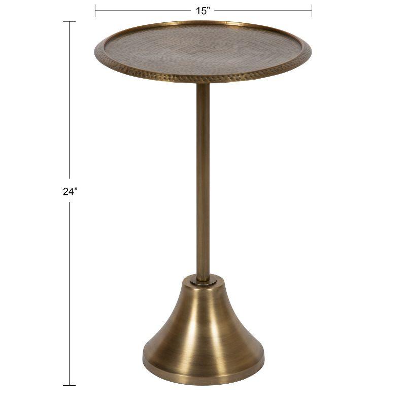 Kate and Laurel Sanzo Round Metal Side Table, 15x15x24, Gold