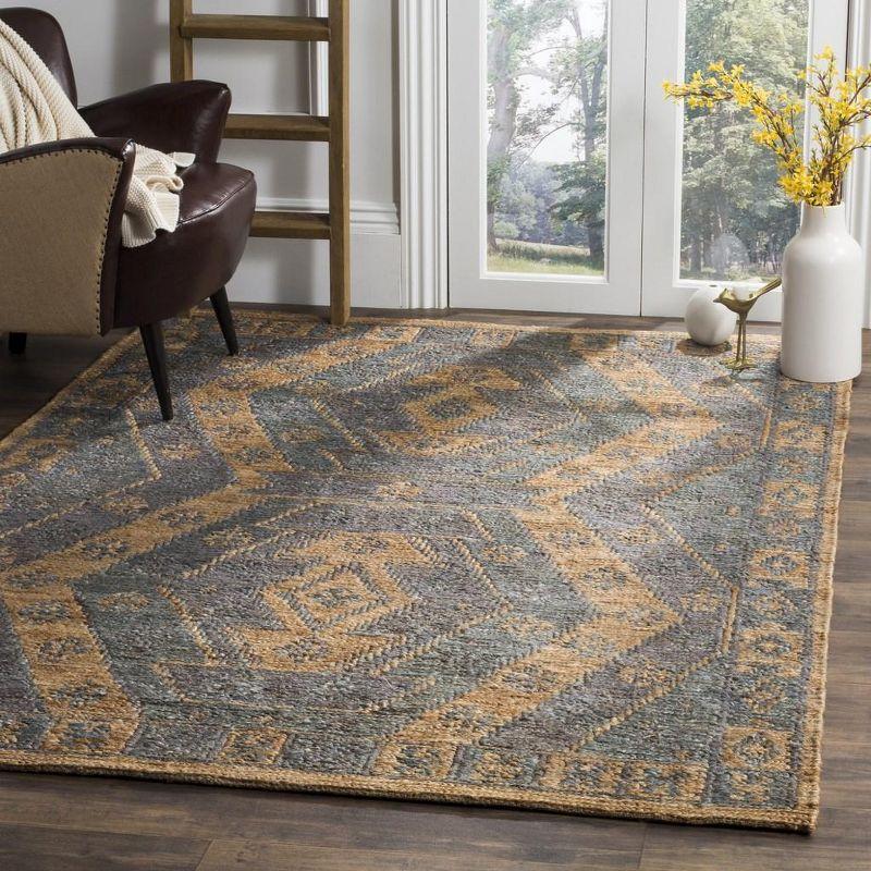 Organic ORG701 Hand Woven Area Rug Slate / Natural 4' X 6' - Safavieh.