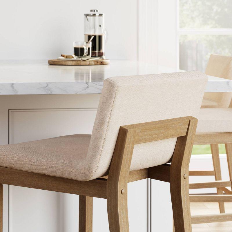 Nathan James Upholstered Wooden Stool
