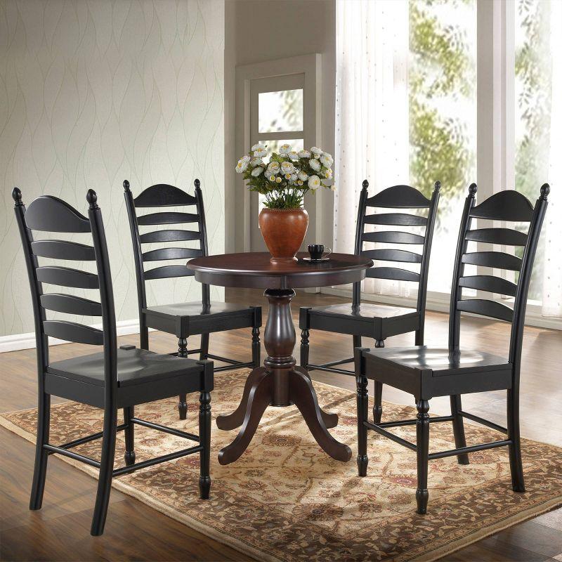 Carolina Living 30" Salem Round Pedestal Dining Table Espresso: Rubberwood, MDF, Non-Extension