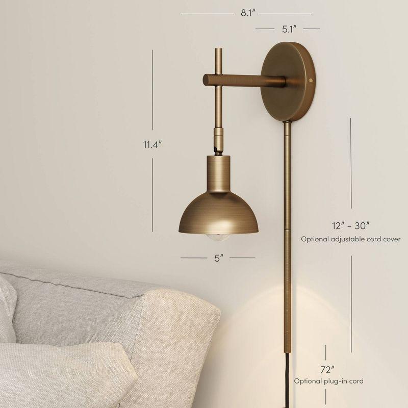 1 - Light Dimmable Plug-in Armed Sconce
