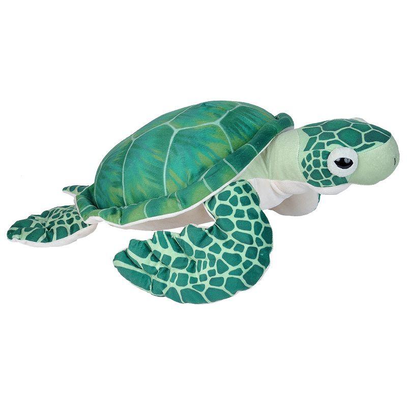 Wild Republic Living Ocean Green Sea Turtle Stuffed Animal, 20 Inches