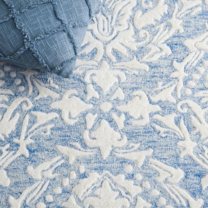 Tansy Handmade Wool Blue/Ivory Rug