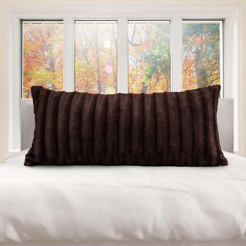 Cheer Collection Faux Fur Throw Pillow