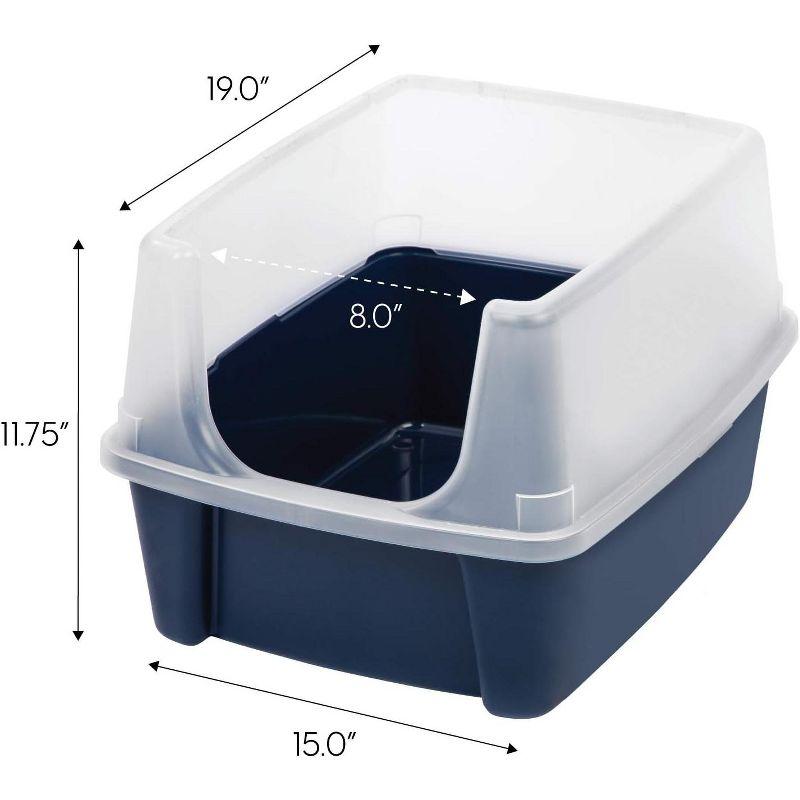 Zoey Tails IRIS USA, Open-Top Cat Litter Box with Shield with Scoop