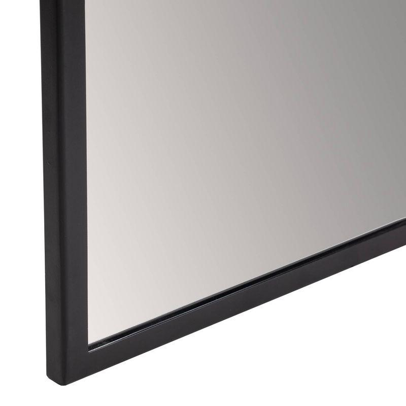 Brewster Trina Black Rectangular Mirror: Sleek Full-Length, Modern Style, Metal Frame, Wall Mounted, 48x12 inches