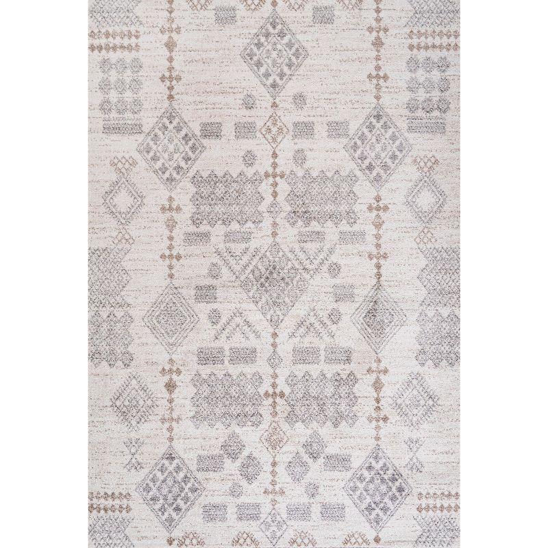 8'x10' Bhalil Berber Diamond Geometric Area Rug, Beige/Gray - JONATHAN Y
