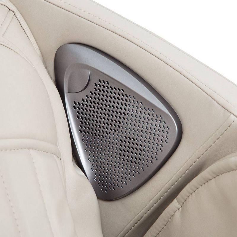 Titan Cosmo Massage Chair Taupe: Ergonomic SL-Track, Voice Activation, 12 Programs, Pneumatic Functions