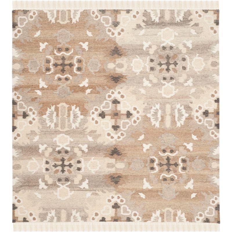 Natural Kilim NKM318 Hand Woven Indoor Area Rug - Grey/Multi - 5'x5' - Safavieh
