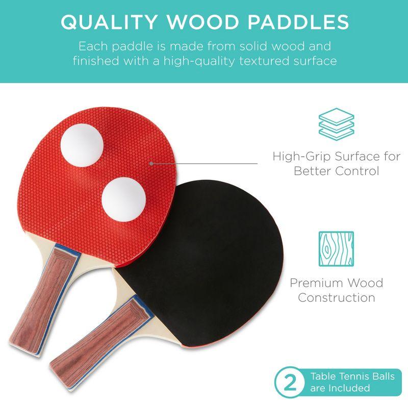 Best Choice Products 6x3ft Portable Ping Pong Table Game Set, Folding Table Tennis w/ 2 Paddles, Balls - Blue