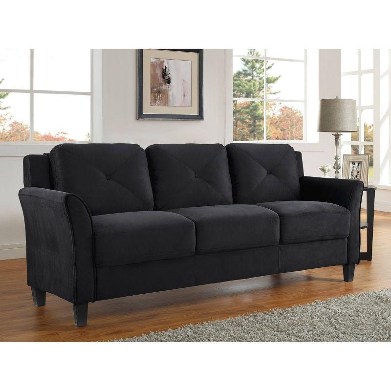 Harper Tufted Microfiber Sofa Black - Lifestyle Solutions