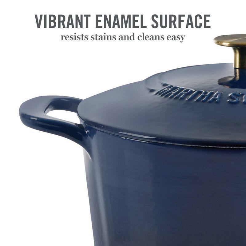 Martha Stewart Gatwick 7 qt. Cast Iron Round Dutch Oven with Lid