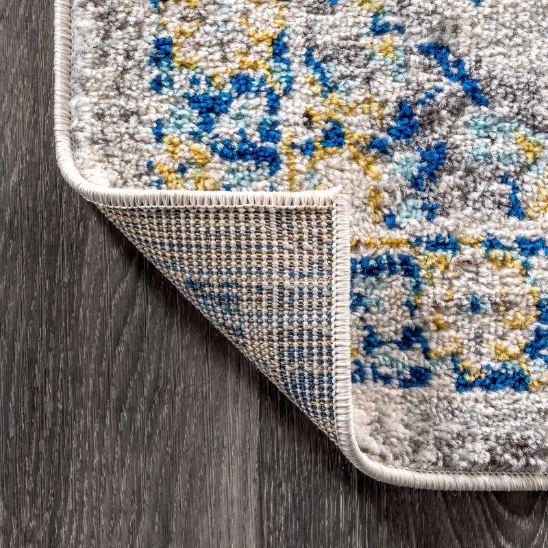 8'x10' Modern Persian Boho Vintage Trellis Area Rug, Blue/Multi - JONATHAN Y