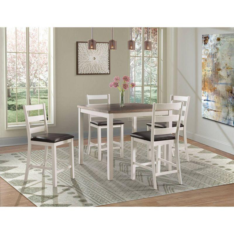 Kona Brown and White 5-Piece Counter Height Dining Set