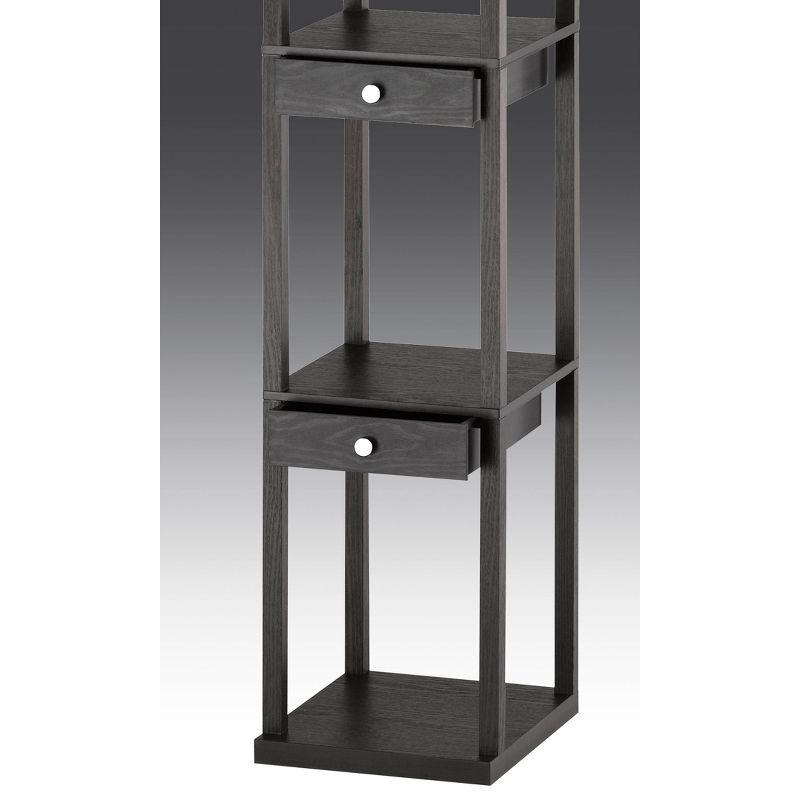 72" Murray Three Drawer Shelf Lamp Black - Adesso: Modern Wood Design, ETL Listed, Electric Powered