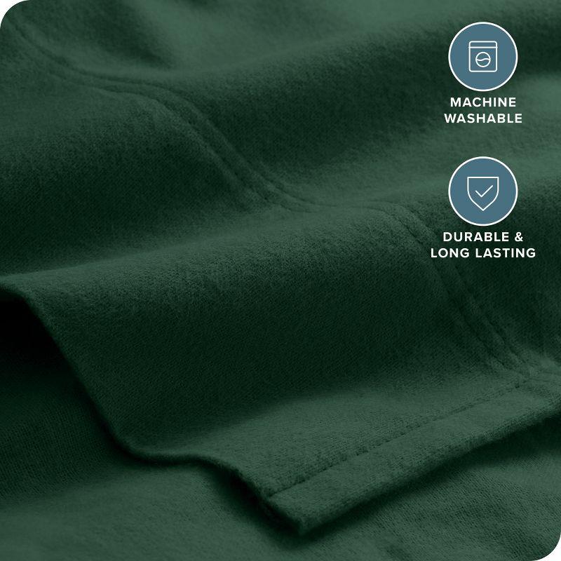 Forest Green Cotton Flannel Twin Sheet Set by Bare Home
