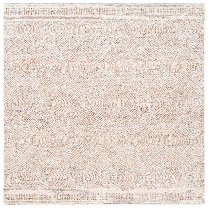 Abstract ABT340 Handmade Indoor Area Rug - Ivory/Rust - 6'x6' - Safavieh