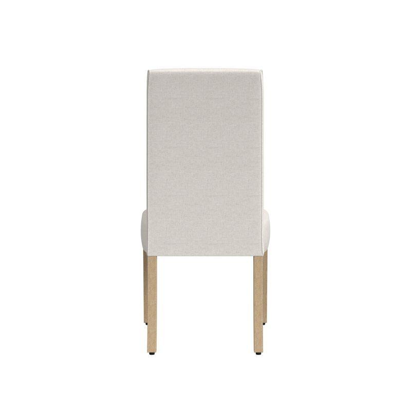 Rosecliff Heights Scalloped Detail Dining Chair|Upholstered Parsons Dining Chairs |Decorative Home Furniture, Cream Textured Woven, Set Of 2 (Set of 2)