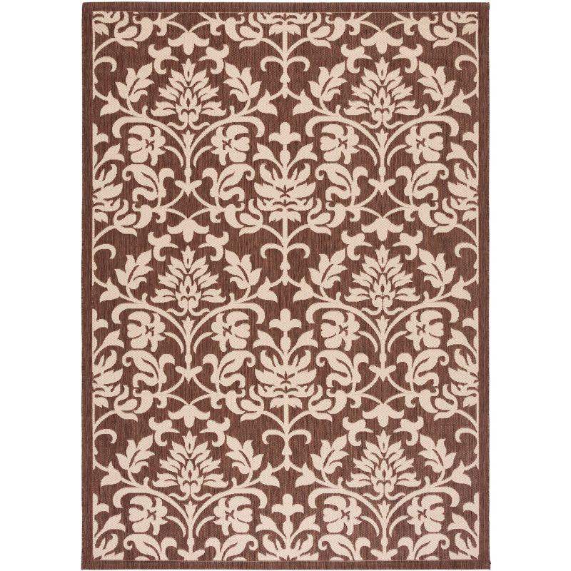 Courtyard CY3416 Power Loomed Indoor and Outdoor Area Rug - Chocolate/Natural - 8'x11' - Safavieh