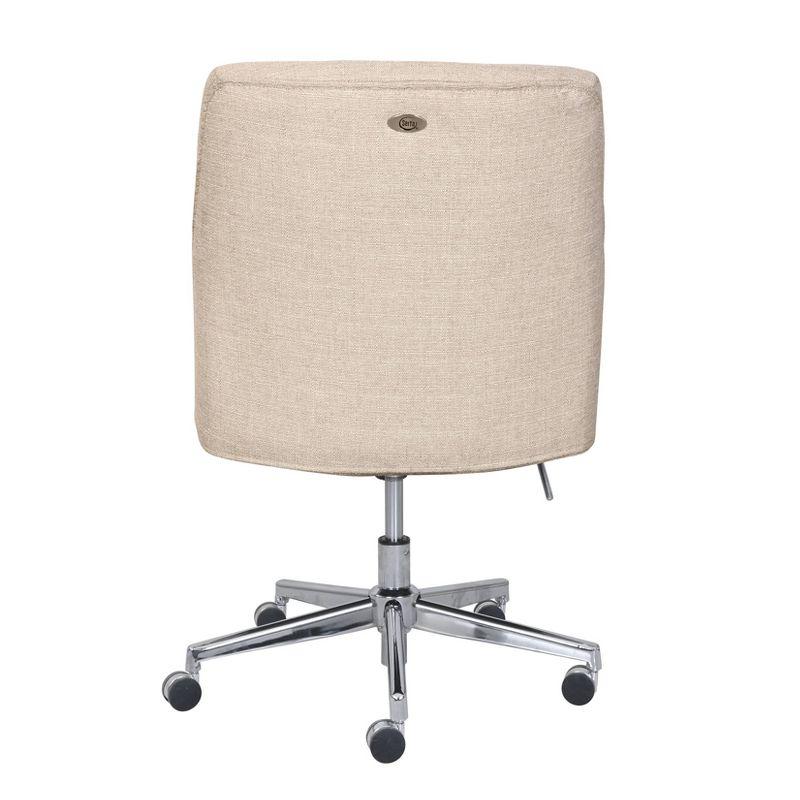 Serta Serta Leighton Mid-Back Office Chair with Chrome Nailheads, Memory Foam Cushion, Padded Armrests