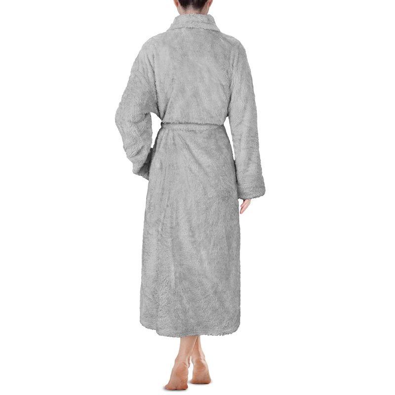 PAVILIA Premium Womens Plush Soft Robe Fluffy Warm, Fleece Faux Shearling Shaggy Bathrobe