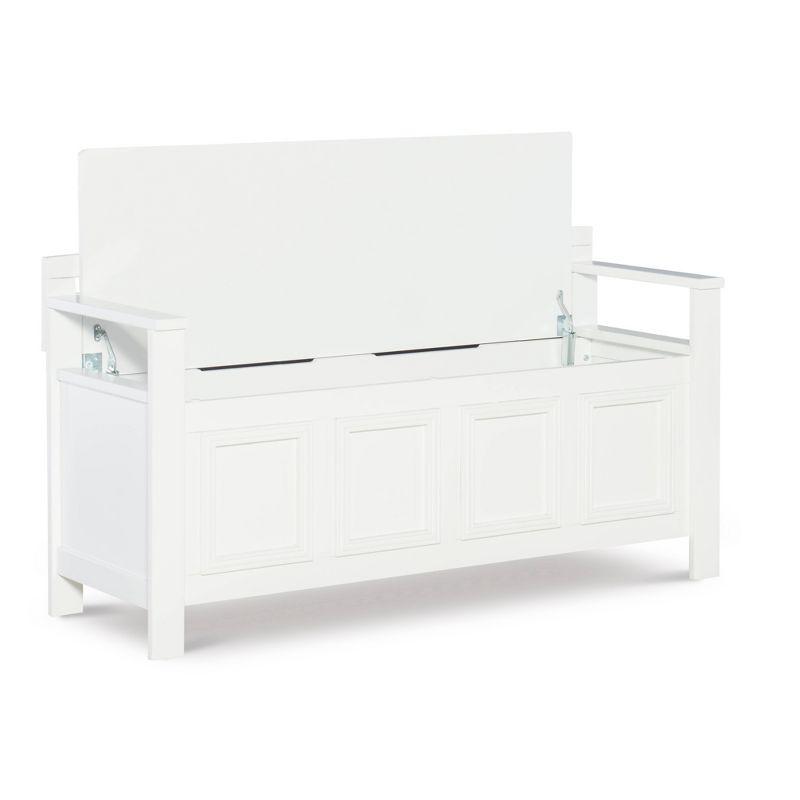 46" Laredo Solid Wood Storage Bench White - Linon: Entryway Flip Top, Ladderback Design