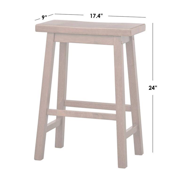 24" Arizona Saddle Counter Height Barstool Dark Green - Buylateral: Rubberwood Frame, Mid-Century Modern, Fixed Height