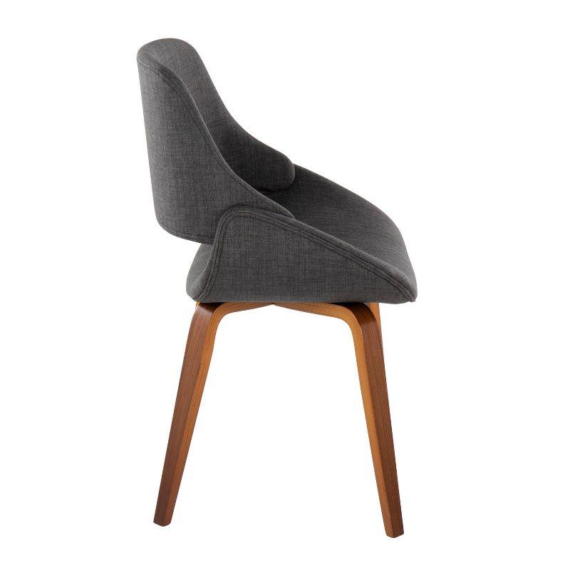 Set of 2 Fabrico Dining Chairs Walnut/Charcoal: LumiSource, Modern Kitchen Seating, Contoured Back