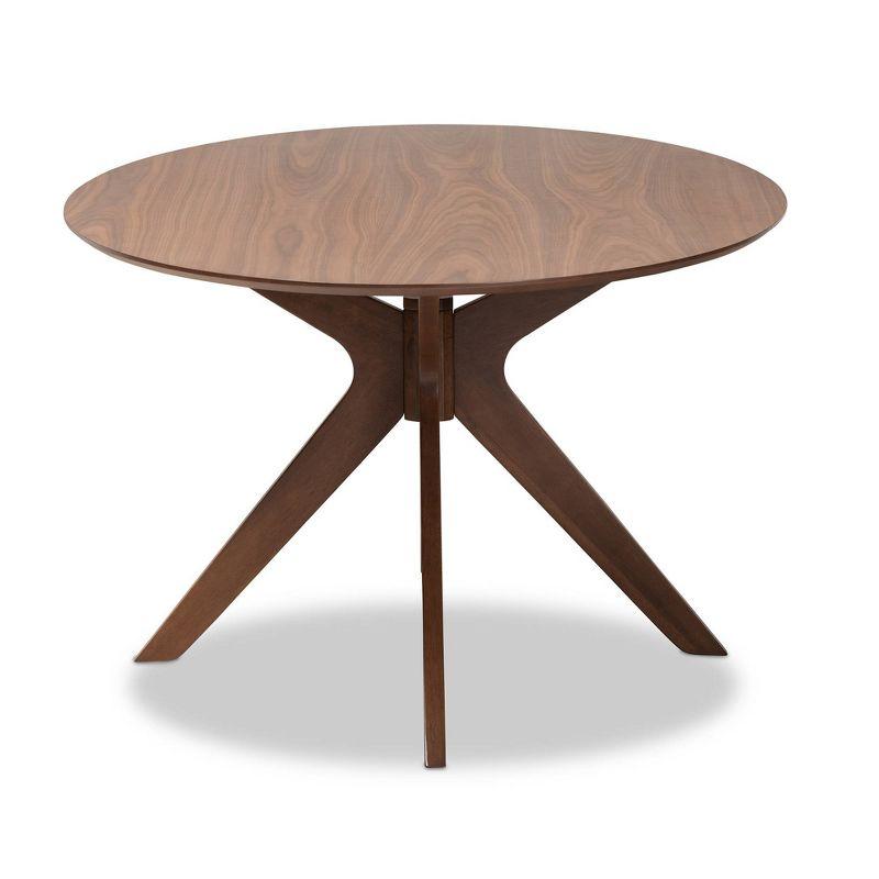 71" Monte Wood Oval Dining Table Walnut - Baxton Studio: Mid-Century, Seats Six, Splayed Legs