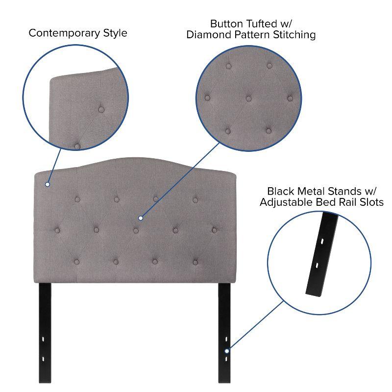 Flash Furniture Cambridge Tufted Upholstered Twin Size Headboard in Light Gray Fabric