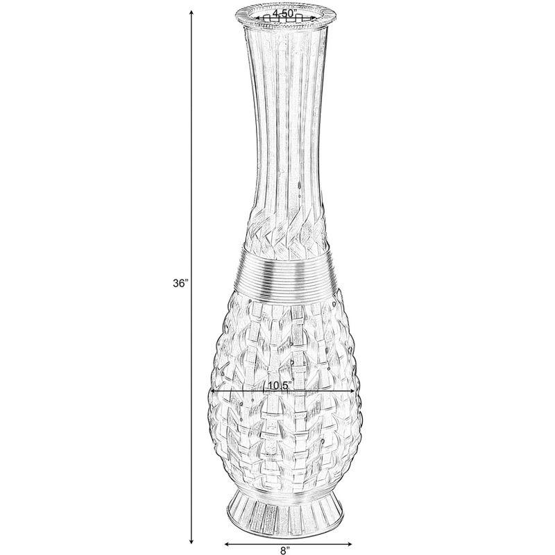 Uniquewise Antique Trumpet Style Brown Bamboo Floor Vase - 36-inch-Tall Decorative Vase for Entryway or Living Room - Vintage-Inspired Home Decor