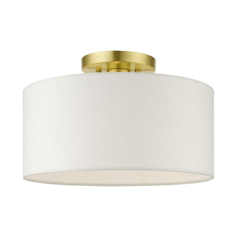 Livex Lighting Meridian 1 - Light Semi-Flush Mount in  Satin Brass