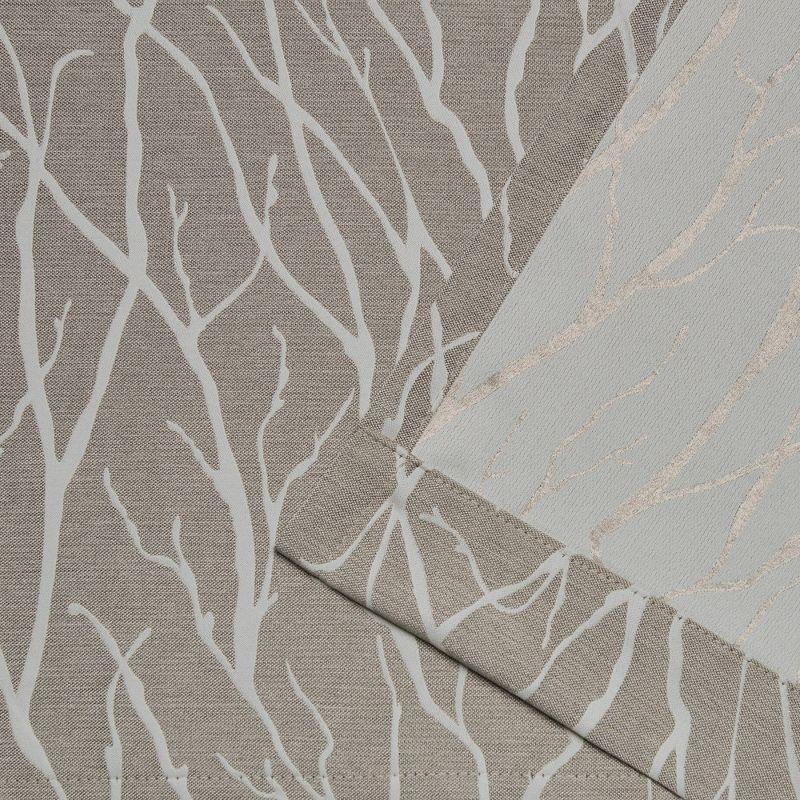 EXCLUSIVE HOME Forest Hill Woven Room Darkening Blackout Grommet Top Curtain Panel Pair, 52"x84", Natural