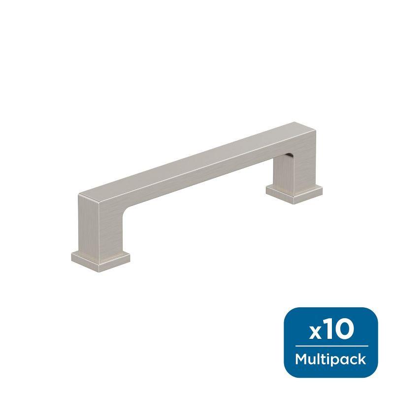 Satin Nickel 3-3/4 inch Modern Cabinet Pulls with Mounting Hardware