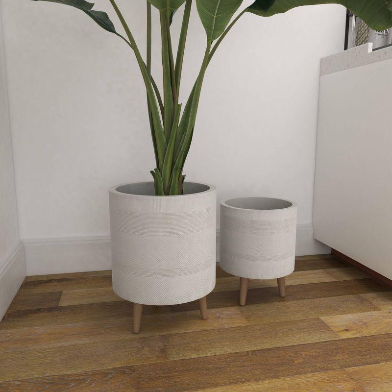 Set of 2 Cylindrical Fiberclay Planters - Olivia & May