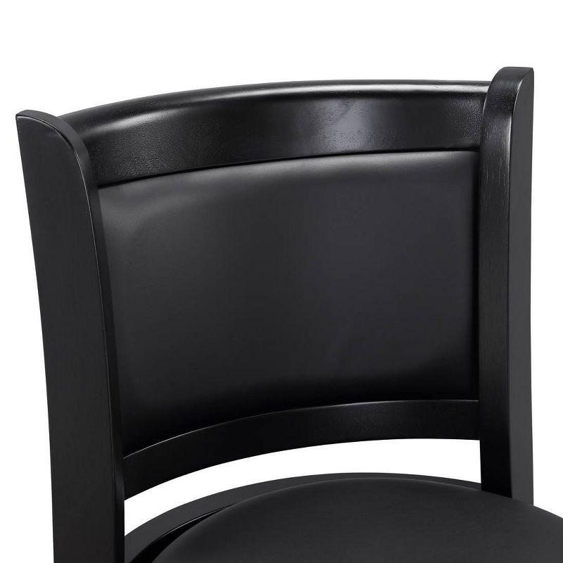 Augusta 29" Black Faux Leather Swivel Wood Bar Stool