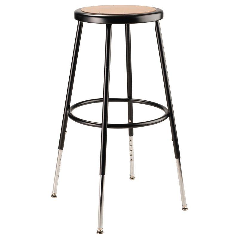 Adjustable Black Steel Stool with Round Seat, 32.5"