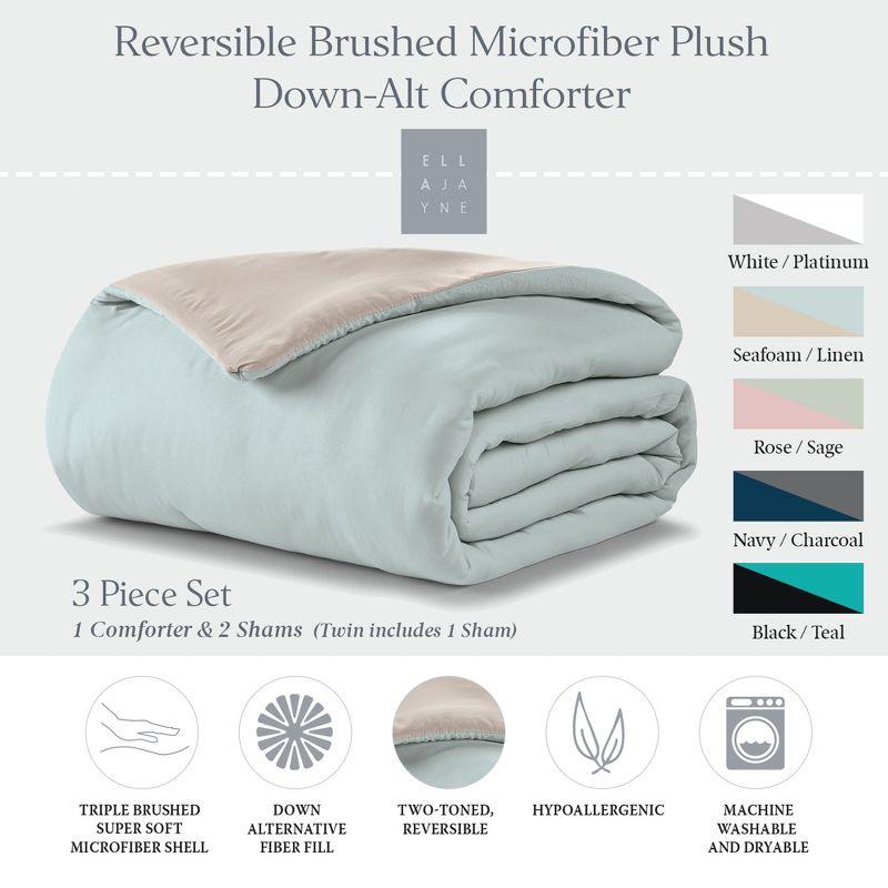 Seafoam Linen Reversible Microfiber Down-Alternative Comforter Set