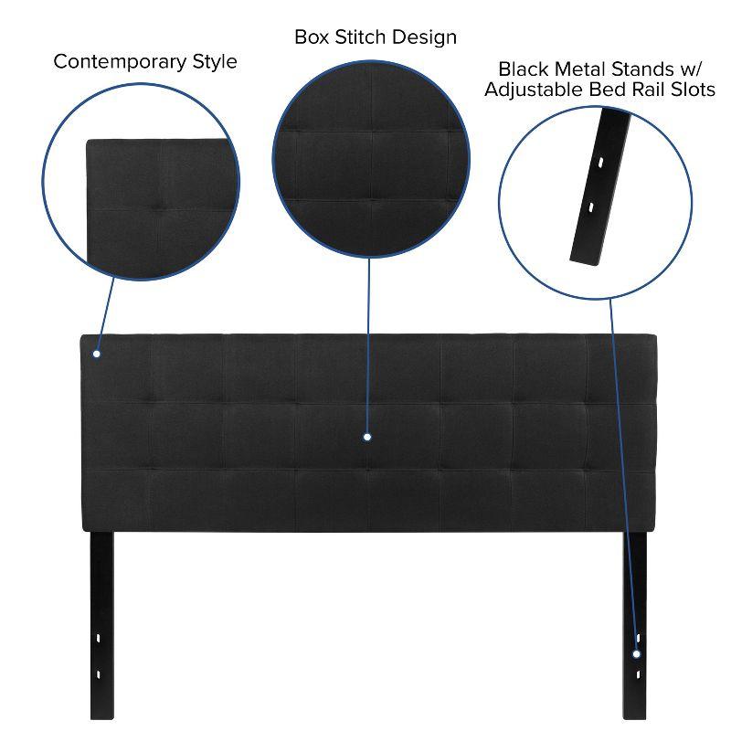 Flash Furniture Bedford Tufted Upholstered Queen Size Headboard in Black Fabric