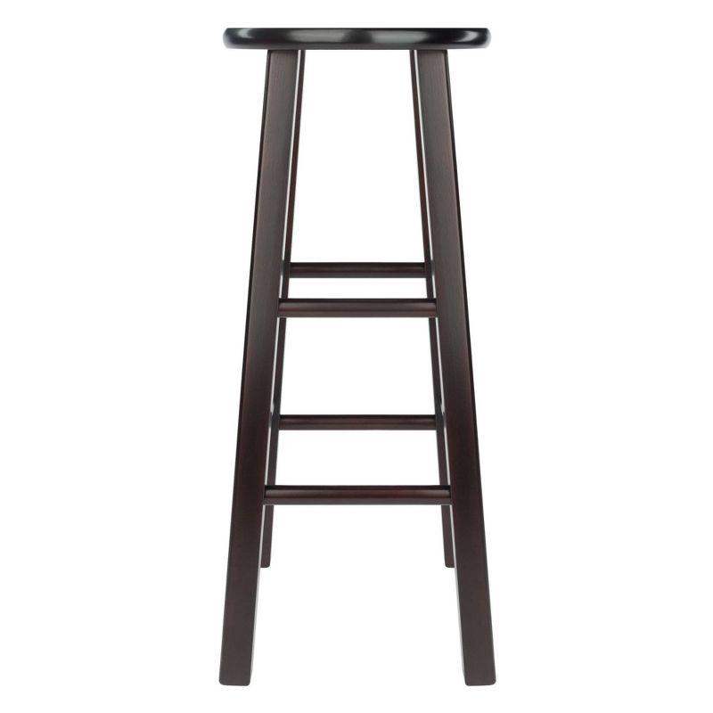 Espresso Industrial Solid Wood Bar Stools Set of 2