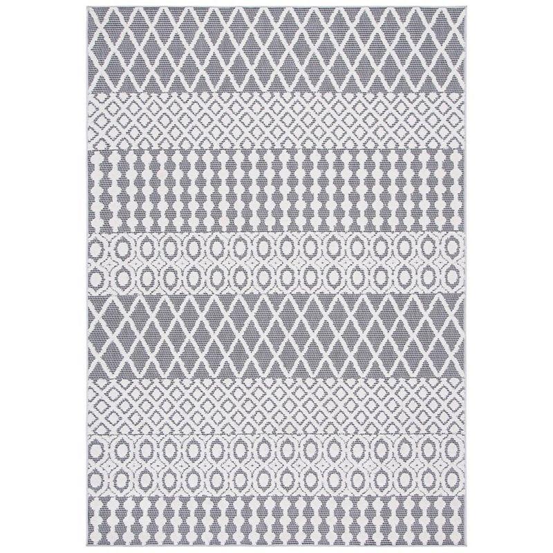 Cabana CBN652 Loomed Indoor Area Rug - Ivory/Grey - 4'5"x6'5" - Safavieh