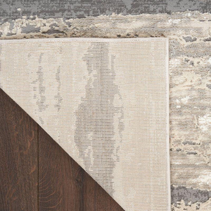 Nourison 6'x9' Modern Striped Sustainable Woven Area Rug with Lines Beige: Rectangle, Medium Pile, OEKO-TEX Certified