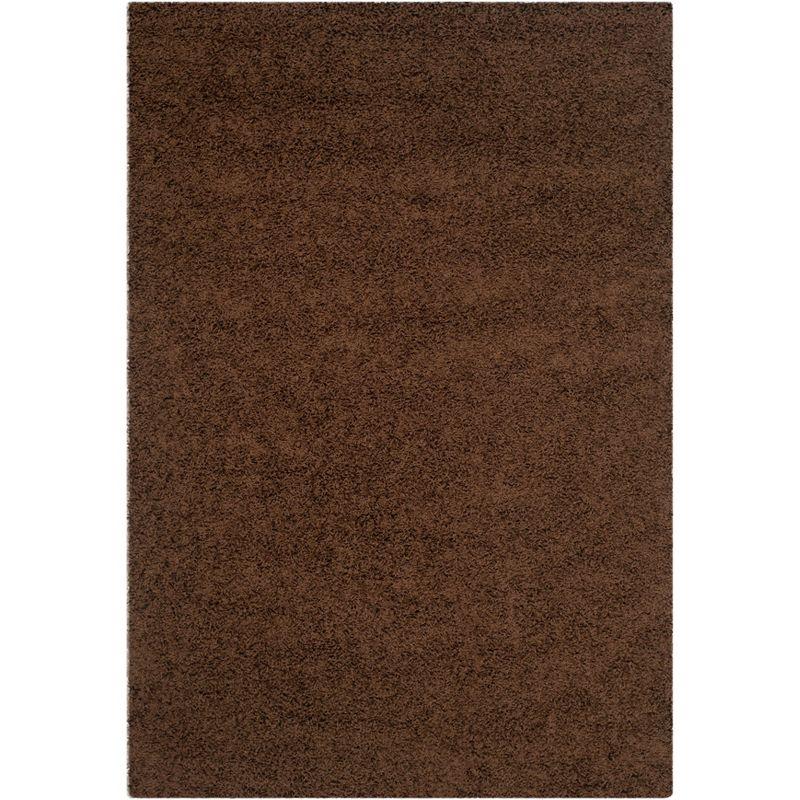 Athens Shag SGA119 Power Loomed Indoor Area Rug - Brown - 5'1"x7'6" - Safavieh