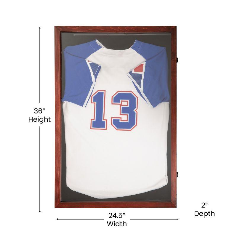 Mahogany Lockable Wall Mounted Jersey Display Case with Acrylic Window