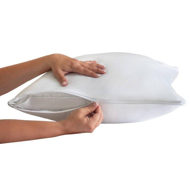 AllerEase Ultimate Comfort Breathable Pillow Protector-White (King): 100% Cotton, Zippered, OEKO-TEX Certified