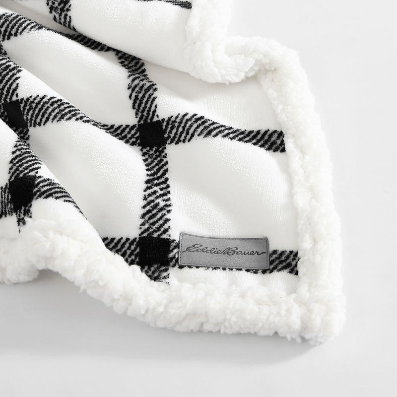 King Black and White Sherpa Fleece Reversible Blanket