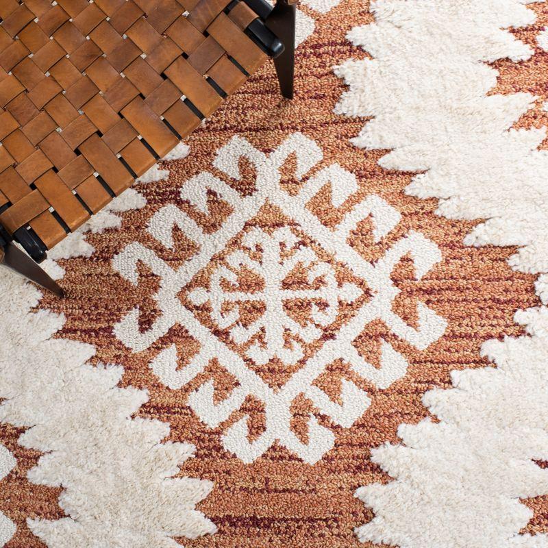 Moroccan Tassel Shag MTS652 Power Loomed Indoor Area Rug - Orange/Ivory - 5'3"x7'6" - Safavieh