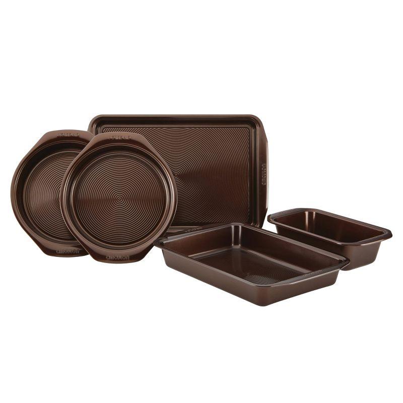 Chocolate Brown Nonstick 5-Piece Bakeware Set