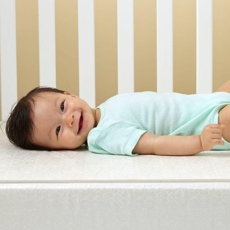 Sealy Orion 2-Stage Sustainable Antibacterial Baby Crib Mattress and Toddler Bed Mattress - White