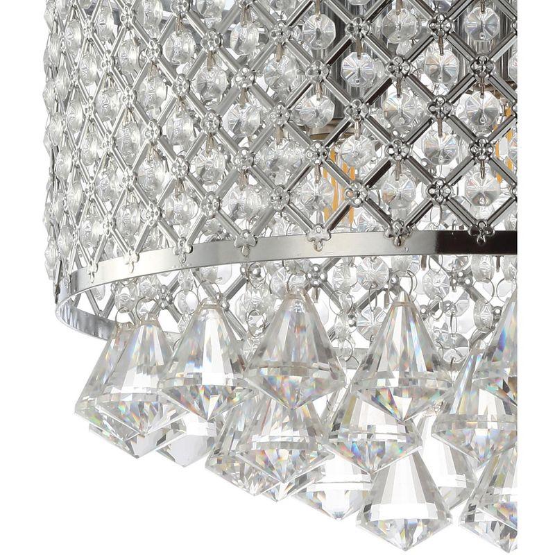 JONATHAN Y Evelyn 3-Light Crystal Drops/Metal LED Flush Mount